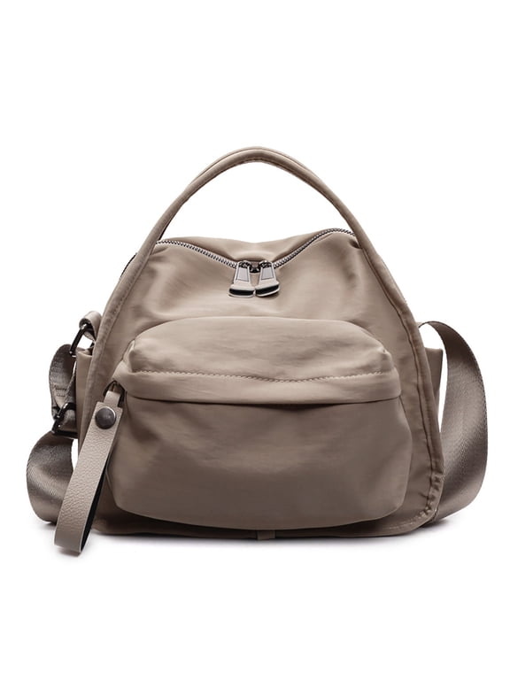 Women's Nylon Crossbody Bag Lightweight Purse Waterproof Washable Small Casual Everyday Travel Handbag Adjustable Strap with Pockets (Khaki/Black/Coffee)