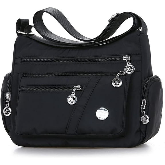 Women's Nylon Crossbody Bag Multi Pocket Large Capacity Crossbody Bag