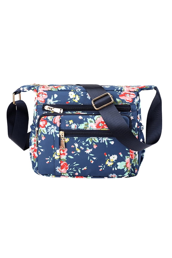 Women's Nylon Crossbody Bag Waterproof Shoulder Purse Multi Pocket Tote Handbag Travel Satchel Messenger Bag Large Capacity Gray