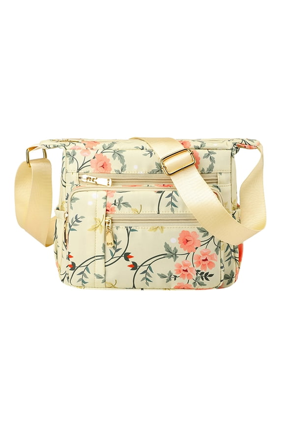 Women's Nylon Crossbody Bag Waterproof Shoulder Purse Multi Pocket Tote Handbag Travel Satchel Messenger Bag Large Capacity Red
