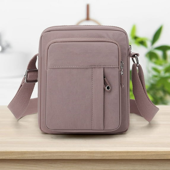 Women's Nylon Crossbody Shoulder Bag – Lightweight Water Resistant Purse, Multi-Pocket Organizer, Adjustable Strap, Zipper Closure, Casual Travel, 22x18x10cm