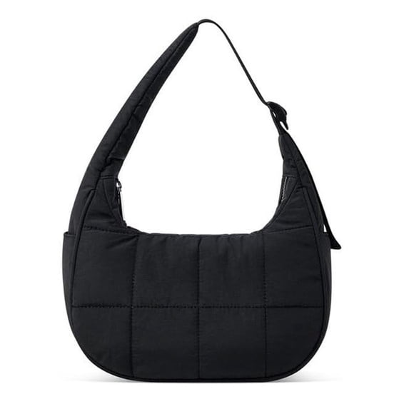Women's Nylon Quilted Small Shoulder Crossbody Handbag, Adjustable Strap Zipper Closure Multi-Pocket, Moderate Capacity Daily Essentials Storage, Versatile Lightweight Purse For Daily Travel Work