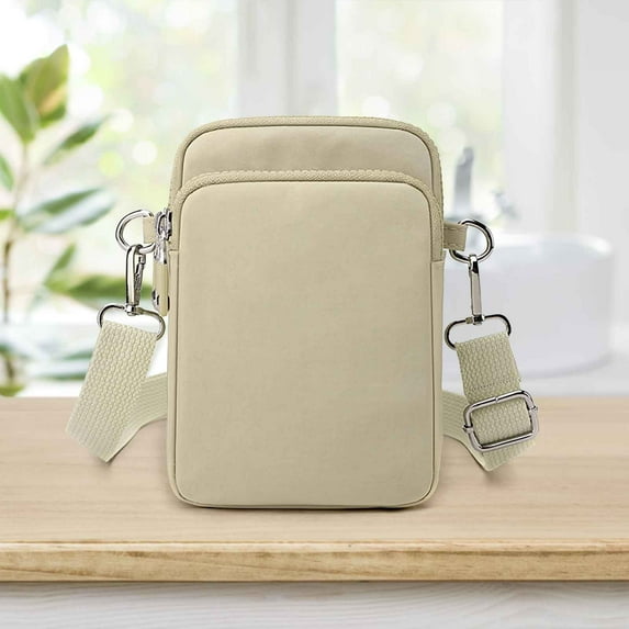 Women's Nylon Shoulder Crossbody Bag | Lightweight Summer Purse with Adjustable Strap | Multi-Pocket Mobile Phone Holder | Water Resistant, Scratch Proof, Daily Casual Small Travel Pouch 18x13x6cm
