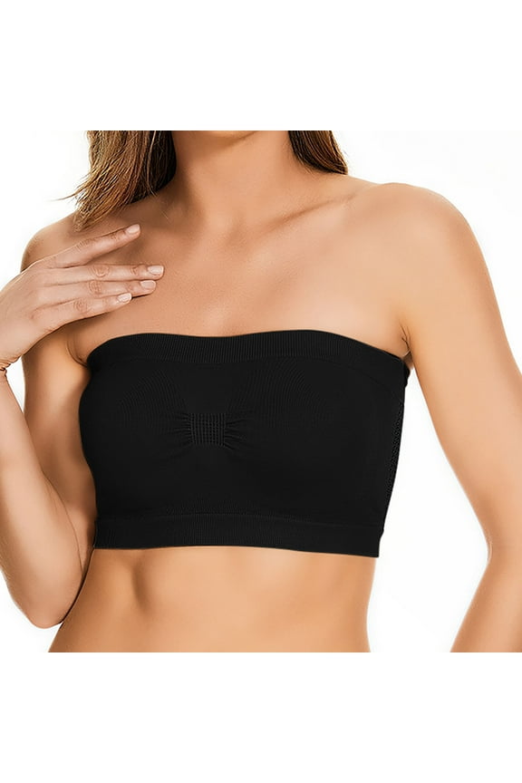 Women's Nylon Tube Top with Front Buckle Closure, Adjustable Elastic Band for Daily Wear and Comfortable Support