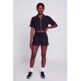 thumbnail image 1 of Women's Nylon Varsity Stripe Drawstring Waist Shorts, 1 of 4