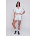 thumbnail image 1 of Women's Nylon Varsity Stripe Drawstring Waist Shorts, 1 of 4