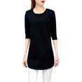 thumbnail image 1 of Women's O-Neck Long Shirts Casual Long Sleeve Tops Fashion Women T Shirt Female Tops Black L, 1 of 2