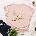 thumbnail image 1 of Women's O Neck Short Sleeve Tees Tops Banana Print T Shirt, 1 of 1