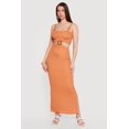 thumbnail image 1 of Women's O Ring Cutout Bustier Maxi Dress with Side Slit, 1 of 3