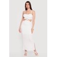 thumbnail image 1 of Women's O Ring Cutout Bustier Maxi Dress with Side Slit, 1 of 3