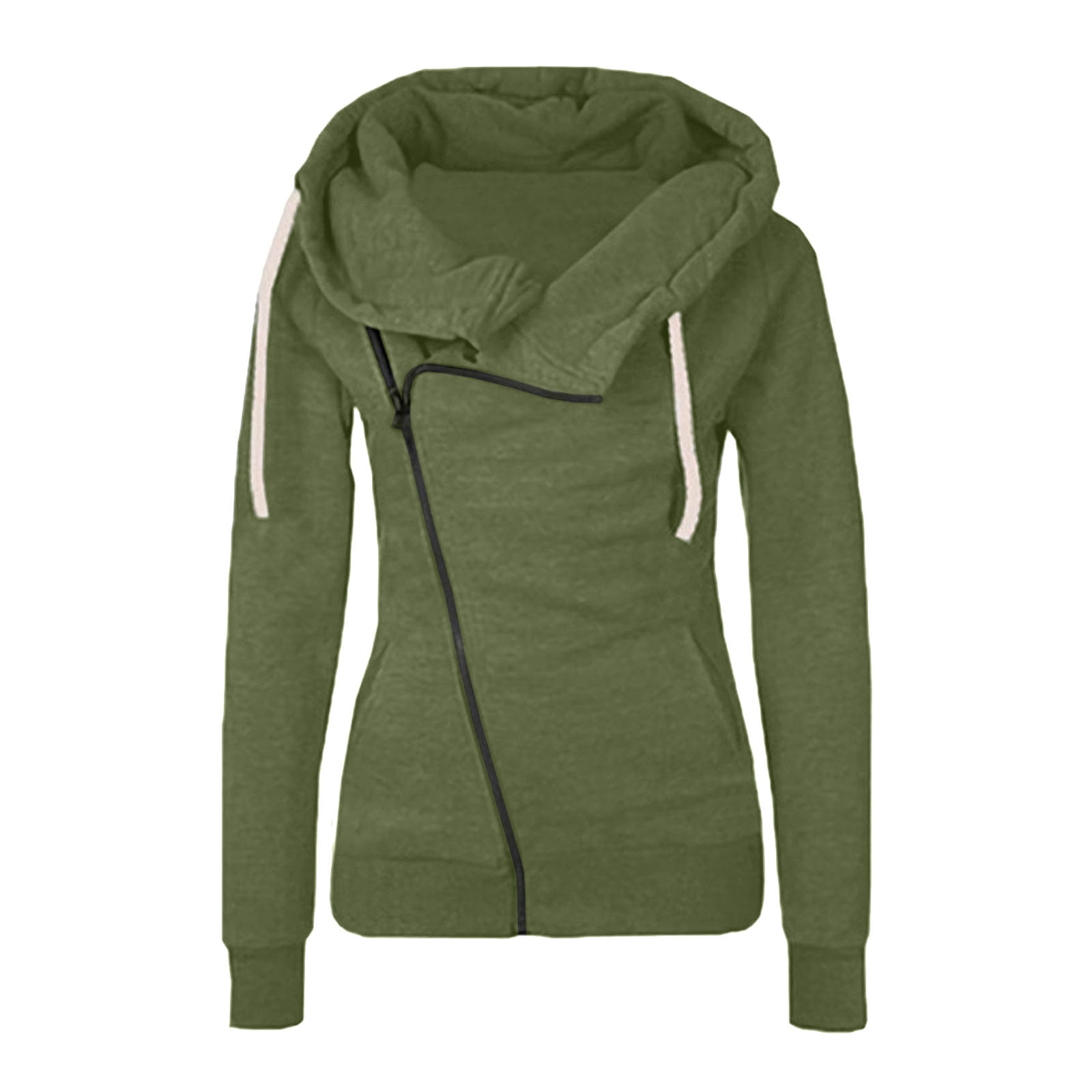 Bench womens large green Fleece Jacket with Funnel Neck