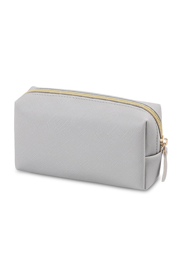 Women's Octagonal Makeup Bag, Rvkxad Portable Travel Wash Bag Storage Bag, Lovely Square Cosmetic Bag Leather Toiletry Organizer for Travel, Gray