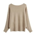 thumbnail image 1 of Women's Off Shoulder Batwing Sleeve Oversized Pullover Knit Sweater Top Plus Size Spring & Autumn Short Style, 1 of 2