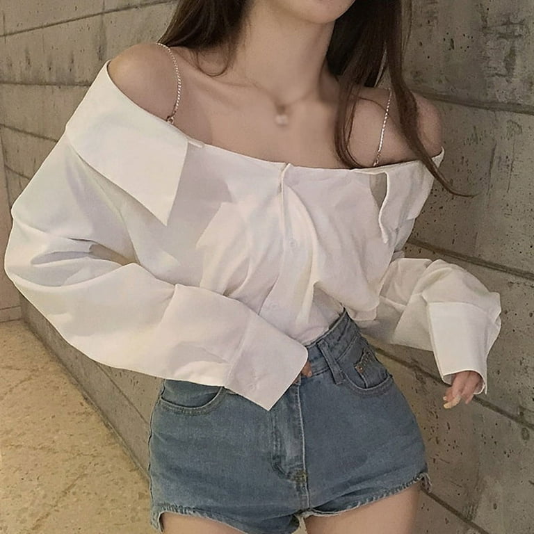 Women Sexy Slash Neck Off Shoulder Striped Chiffon Blouse Women Sexy Slash Neck Off Shoulder Striped Chiffon Blouse