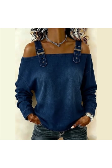 Denim Off The Shoulder Tops for Women