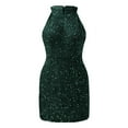thumbnail image 1 of Women's Off Shoulder Dress Green Sequin Dress Women Formal Dress Sequin Cocktail Dress, 1 of 5
