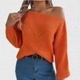 thumbnail image 1 of Women's Off-Shoulder Long Sleeve Blouse with Puff Sleeves, Casual Fall Winter Top, Solid Color for Daily Wear and Parties, Soft Polyester Fabric, 1 of 8