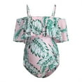 thumbnail image 1 of Women's Off-Shoulder Maternity Swimsuit Bikini Ruffle Flower One-Piece Swimsuit Maternity Beach Wear, 1 of 7