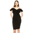 thumbnail image 1 of Women's Off Shoulder Ruffle Accent Bodycon Dress, 1 of 5