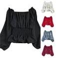 thumbnail image 1 of Women's Off Shoulder Ruffle Sequin Top - Pirate Style Blouse with Ruffled Hem for Festival Party, 1 of 4