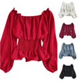 thumbnail image 1 of Women's Off Shoulder Ruffle Sequin Top - Pirate Style Blouse with Ruffled Hem for Festival Party, 1 of 4