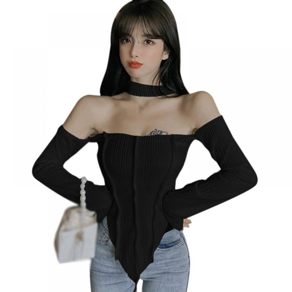 Women's Off The Shoulder Long Sleeve Tops — free download