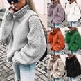thumbnail image 1 of Women's Off The Shoulder Sweater Casual Knitted Solid Long Sleeve Pullover, Elegant and Relaxed, Perfect for Parties and Seasonal Wear,Beige,L, 1 of 7