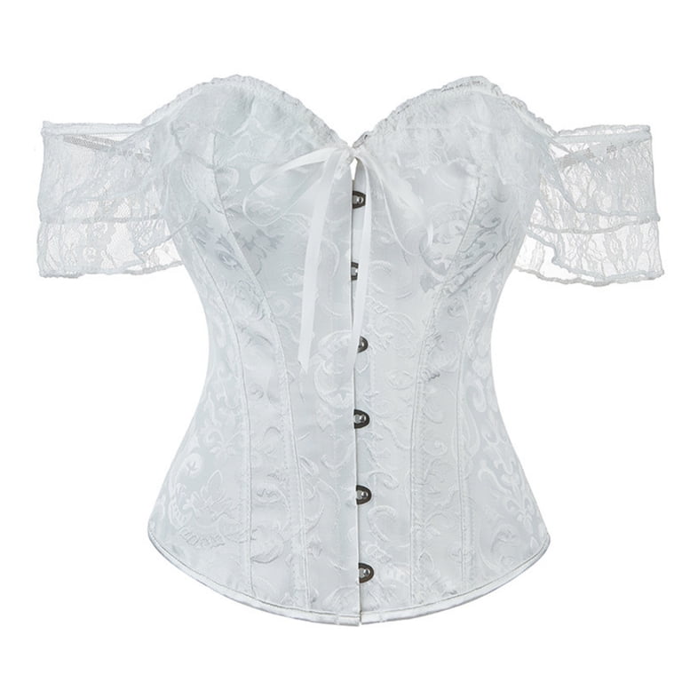 Women's Off-the-Shoulder Corset Top Ruffle Sleeve Sweetheart Neck