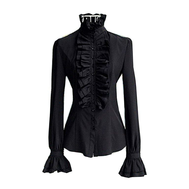 frilly black shirt