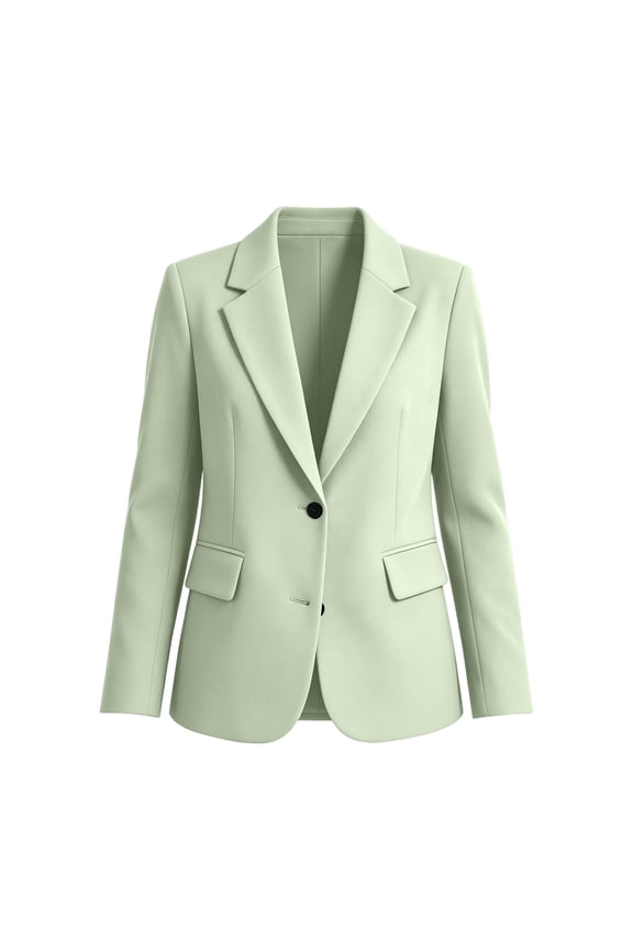 Women's Office Suit Blazer Long Sleeve Casual Business Jackets Lapel V Neck Button Down Commute Outwear With Pockets (S, Green)