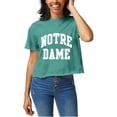 thumbnail image 1 of Women's Official League Green Notre Dame Fighting Irish Clothesline Cropped T-Shirt, 1 of 1