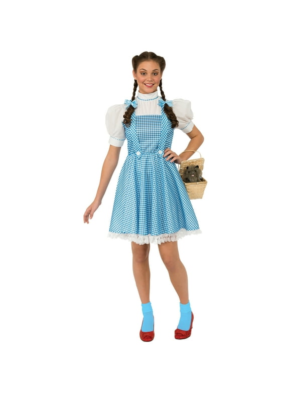 Women's Officially Licensed Wizard Of Oz Dorothy Halloween L, Blue and White