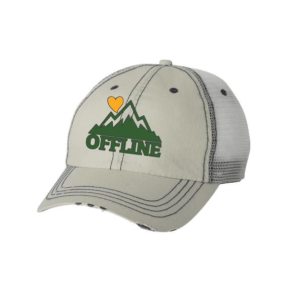 Women's Offline Mountain Range Embroidered Baseball Cap, Putty