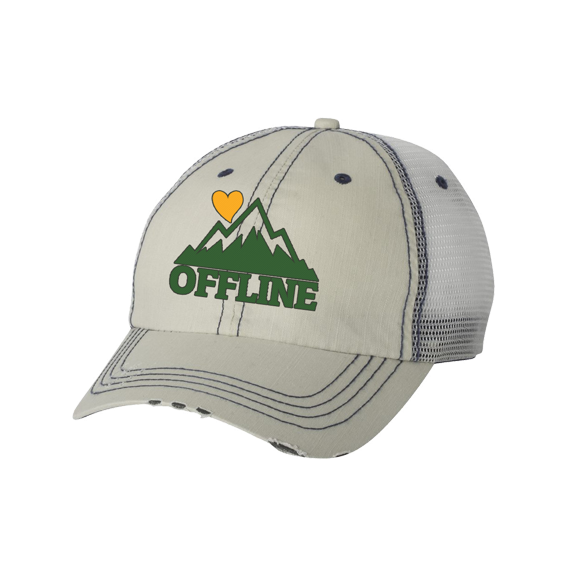 Women's Offline Mountain Range Embroidered Baseball Cap, Putty
