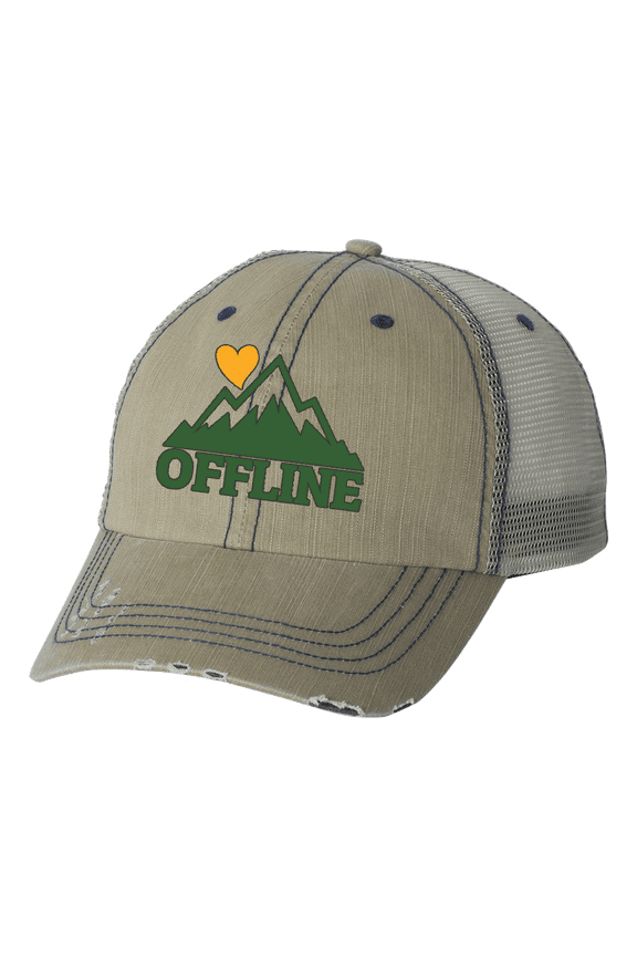 Women's Offline Mountain Range Embroidered Baseball Cap, Tan