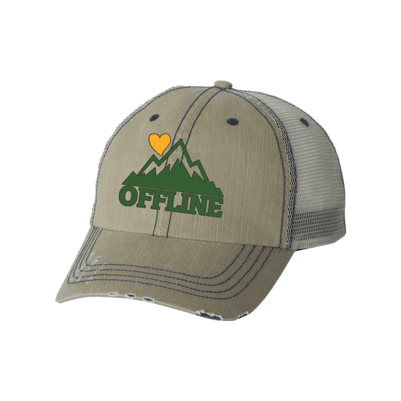 Women's Offline Mountain Range Embroidered Baseball Cap, Tan