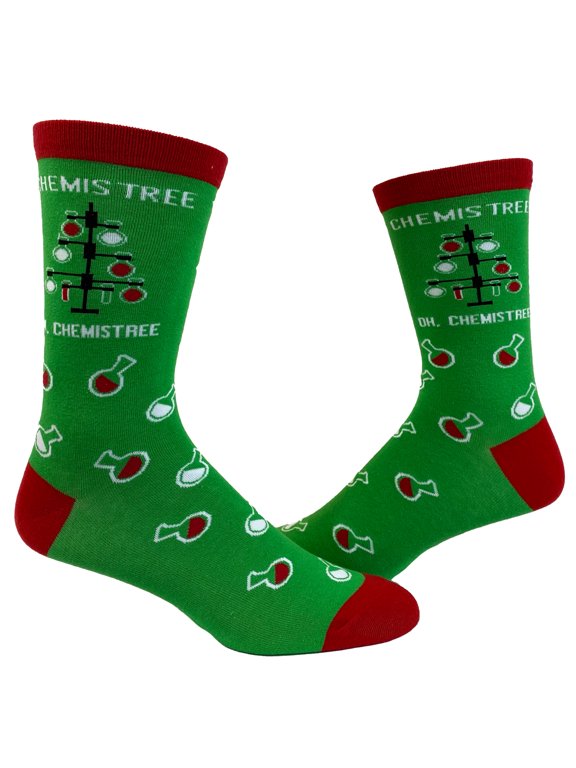 Women's Oh Chemistree Socks Funny Christmas Tree Chemistry Science Nerdy Graphic Novelty Footwear