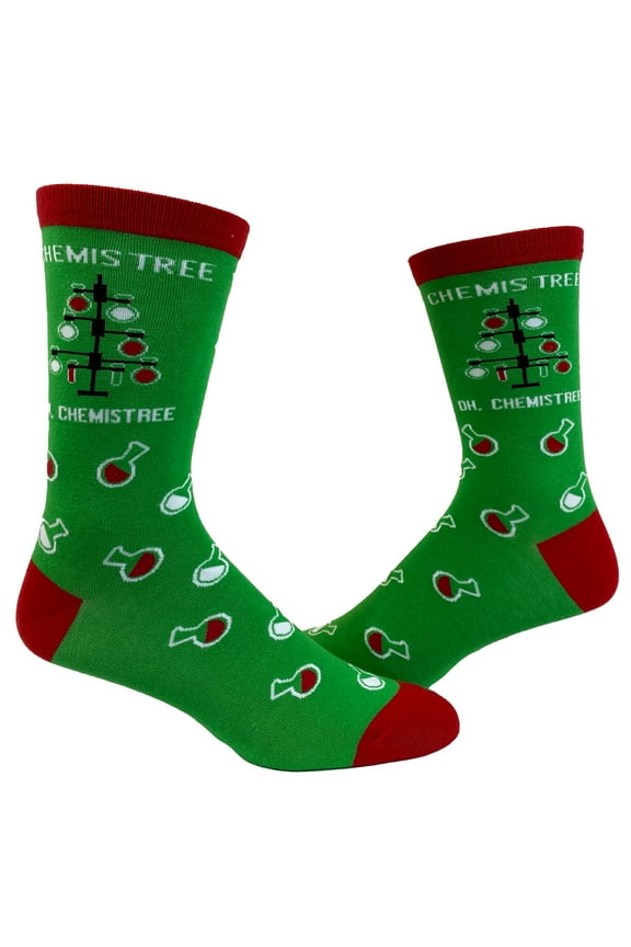 Women's Oh Chemistree Socks Funny Christmas Tree Chemistry Science Nerdy Graphic Novelty Footwear
