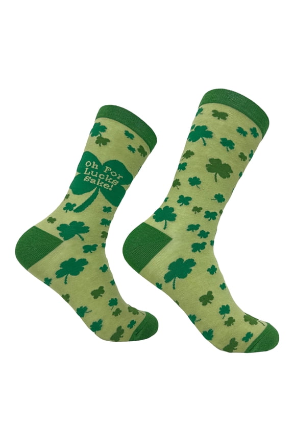Women's Oh for Lucks Sake Socks Funny St Paddys Day Shamrock Footwear