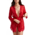 thumbnail image 1 of Women's Oh La La Cheri 9411136 Provence Eyelash Robe and G-String Set (Red L/XL), 1 of 2