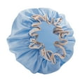 thumbnail image 1 of Women's Oil-Resistant Shower Cap - Double-Layer Thickened Polyester Hair Cover for Bath Shampoo Cooking Kitchen Oil Protection 9.6 Inch Elastic(Blue), 1 of 7