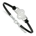 thumbnail image 1 of Women's Oklahoma Sooners Sterling Silver Leather Bracelet, 1 of 3