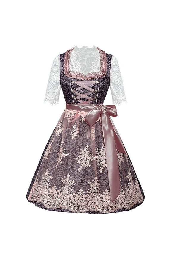 Women's Oktoberfest Carnival Costumes Dress German Bavarian Beer Girl Dirndl Dress A Line Long Skirt Cosplay Dress