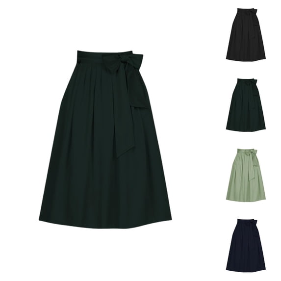 Women's Oktoberfest Skirt With Bow Tie Waistband Adjustable Apron Style Half Wrap Party Accessory