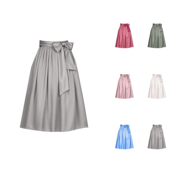 Women's Oktoberfest Skirt With Bow Tie Waistband Adjustable Wrap Apron For Festival Party And Casual Wear