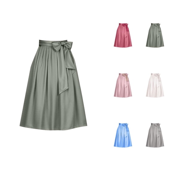 Women's Oktoberfest Skirt With Bow Tie Waistband Adjustable Wrap Apron For Festival Party And Casual Wear