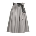 thumbnail image 1 of Women's Oktoberfest Skirt with Bow Tie Waistband Adjustable Wrap Apron (Grey XL), 1 of 2