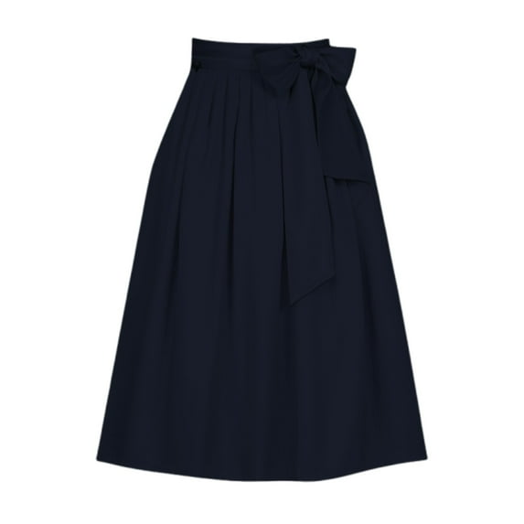 Women's Oktoberfest Skirt with Bow Tie Waistband for Festival (Navy S)