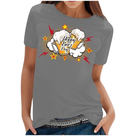 Women's Oktoberfest T Shirt Casual Slim Fit Short Sleeve Tee Festival Top Comfortable Breathable Fashionable Printed Shirt