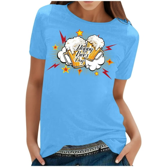 Women's Oktoberfest T Shirt Casual Slim Fit Short Sleeve Tee Festival Top Comfortable Breathable Fashionable Printed Shirt